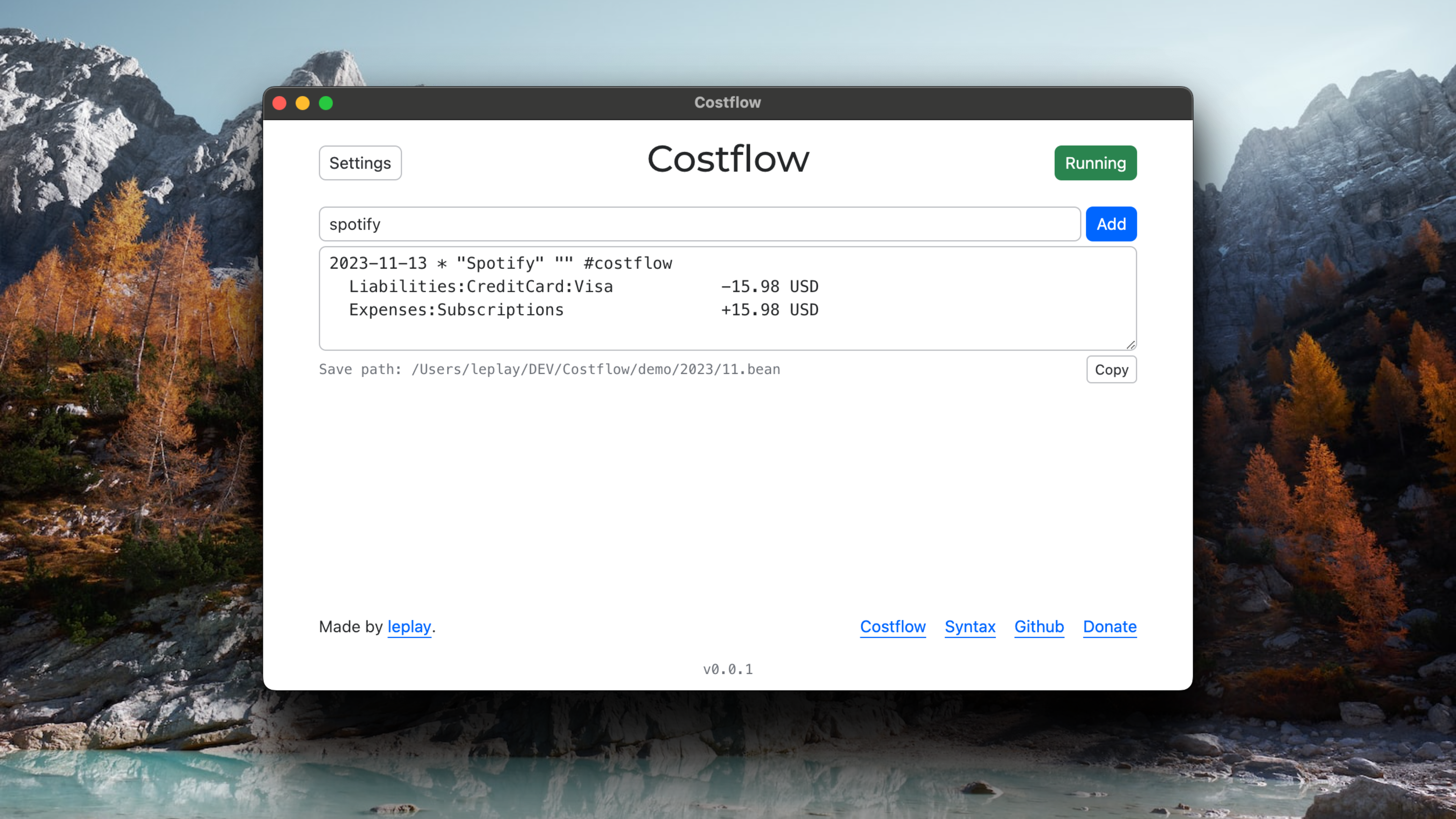 Costflow Desktop Apps